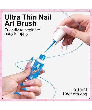 9 Colors Gel Liner Nail Art Polish Set - Thin Brush, UV LED Soak Off, Professional Paint Design Supplies for Salon & Home DIY (5 Neon + 4 Glow) - Buy Online on GoSupps.com