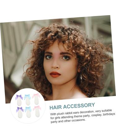 FRCOLOR 3 Pairs Plush Rabbit Ear Hair Clip womens hair clips bunny ears hair clip easter hair barrettes hair barrettes for women Cartoon Hair Clips cosplay pair clip Miss fabric - Buy Online on GoSupps.com