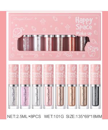 Sitovely 8Pcs Liquid Glitter Eyeshadow Set Glitter Eyeshadow Sparkling Shimmer Eye Shadow Long Lasting Quick Dry Metallic Korean Eye Makeup - Buy Online on GoSupps.com