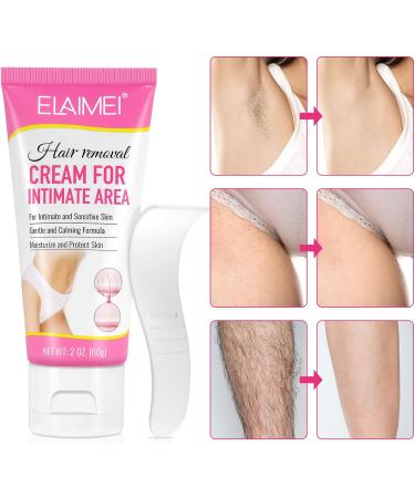 Painless Hair Removal Cream for Intimate Areas - Gentle Formula for Sensitive Skin on Pubic, Bikini, Face, and Body - Buy Online on GoSupps.com