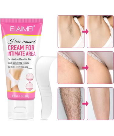 Intimate/Private Hair Removal Cream Painless and Flawless Hair Removal Cream for Unwanted Hair on Arms Underarms Legs Chests Private Parts and Bikini Area For Men Women 60g (For Women) - Buy Online on GoSupps.com