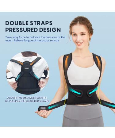 Adjustable Posture Corrector for Women and Men - Medium Size 34-41 Inch - Back Brace for Scoliosis, Hunchback, and Back Pain Relief - Buy Online on GoSupps.com