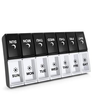 7 Day Pill Organizer 2 Times a Day, Large Weekly AM PM Pill Box, Day Night Medicine Organizer, Pill Case 2 Per Day, Pill Container Twice A Day