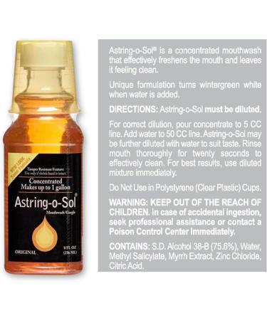 Astring-O-Sol Concentrated Mouthwash and Gargle Freshens Breath Cleans Mouth and Promotes Oral Hygiene Highly Concentrated Formula for Long-Lasting Use 8 Fl Oz - Buy Online on GoSupps.com