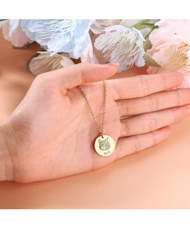 Memediy Personalized Pet Portrait Necklace - Custom Engraved Dog/Cat Remembrance Gifts in Gold | Perfect Pet Loss Gifts for Animal Lovers - Buy Online on GoSupps.com