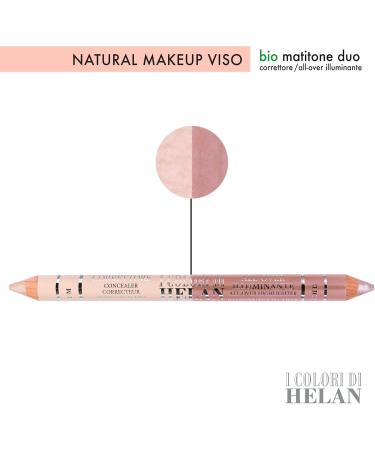 Helan I Colori di Helan - Organic 2in1 Rose Gold Pencil Blemish Corrector + Natural Face Highlighter Nourishing Soft Double-Edged Pencil with Vitamin E Long-Lasting Makeup - Buy Online on GoSupps.com