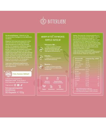 Bitter Love Metabolism Complex - 90 Tablets with Bitter Substances Choline & Zinc for Optimal Fat Metabolism - Shop Now for International Shipping! - Buy Online on GoSupps.com