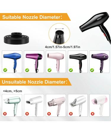 Premium Hair Diffuser Attachment with Scalp Massage Brush - Perfect for Curly & Wavy Hair | Compatible with Nozzle 1.57-1.97 inches - Black - Buy Online on GoSupps.com