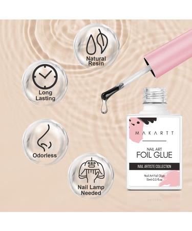 Makartt Nail Foil Glue Gel & 20 Marble Print Sheets Kit - DIY Nail Art Essentials (15ML) - Buy Online on GoSupps.com