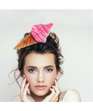 POPETPOP Ice Cream Headband Dress Up Ice Cream Cone Headband Ice Cream Party Hat Costume Party Accessory Headband Novelty Headwear Dessert Headpiece Food Cosplay - Buy Online on GoSupps.com