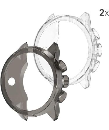 kwmobile 2-Pack Fitness Tracker Frame Compatible with Suunto 9/9 Baro/Spartan Sport Wrist HR - Case Sport Tracker TPU Silicone Cover - Transparent/Black/Transparent transparent / black / transparent - Buy Online on GoSupps.com