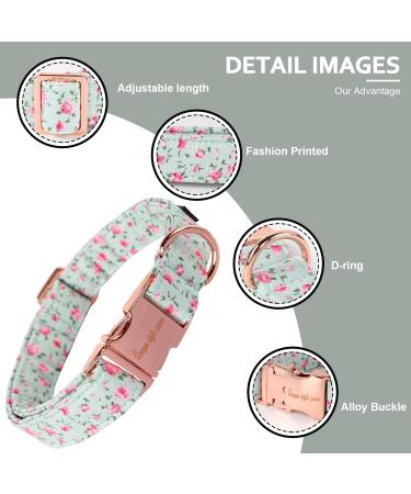 Unique Style Paws Adjustable Dog Collar & Leash Perfect for Small Medium & Large Dogs and Cats - S Flower Design - Buy Online on GoSupps.com
