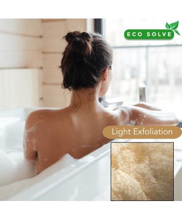 Natural Loofah Shower Scrubber with Bamboo Handle | Eco-Friendly Gentle Exfoliation Long Handle & Extra Loofah - Plastic-Free - Buy Online on GoSupps.com