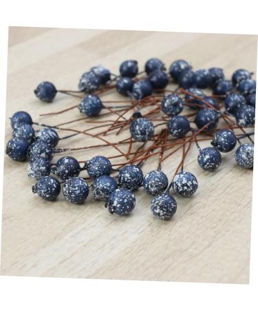 HOMSFOU 500 Pcs Simulation Blueberry Decoration Christmas Artificial Blueberries Fake Berry with Stem Mini Fake Berries Ornament Foam Wreath Christmas Tree Decorations Manual Small Fruit - Buy Online on GoSupps.com