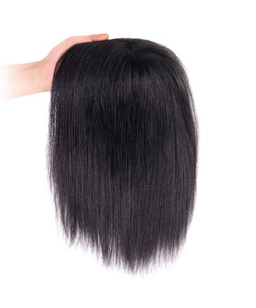 JTrhd hair extension half-piece wig piece female head spare part short hair wig female medium and long hair cover for women (color: black size: 20cm) 20cm black
