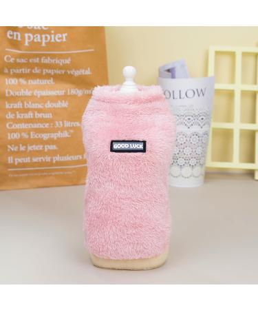 Yaodhaod Winter Fleece Dog Sweater for Small Dogs & Cats | Warm Autumn & Winter Clothing for Yorkies Chihuahuas & Puppies - Size L Pink - Buy Online on GoSupps.com