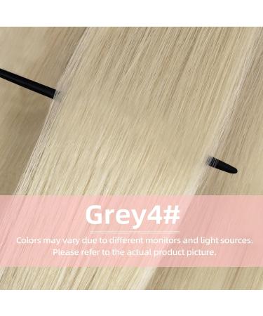 Vlasy 14 Inch Grey4# Clip in Hair Extensions - 100% Human Hair, Seamless, Natural Thick Weft - 7 Pieces for Women (70 g) - Buy Online on GoSupps.com