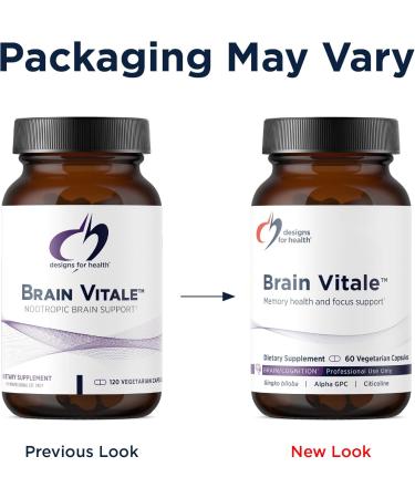 Designs for Health Brain Vitale with Cognizin Citicoline - 'Nootropic' Supplement to Help Support Cognition Mood + Memory with GPC Choline Ginkgo + Acetyl L Carnitine HCL (60 Capsules) - Buy Online on GoSupps.com