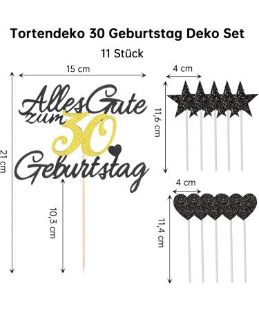 30th Birthday Cake Decoration Set - 11 Gold Rock Pieces | Perfect for Men & Women | Happy 30th Birthday Cake Topper - Buy Online on GoSupps.com