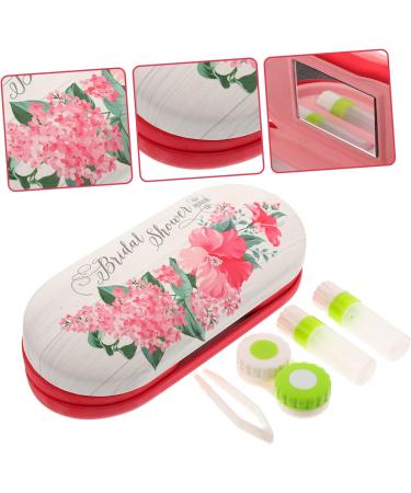 Partykindom Double-Layer Glasses Case | Portable Vacation Eyewear Holder | Travel Solution with Mirror & Contact Lens Container | Stylish PU Leather Design - Buy Online on GoSupps.com