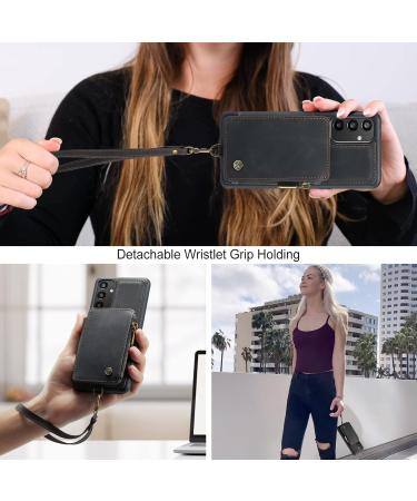 Buy Soonic Leather Cover for Samsung Galaxy A34 5G - Magnetic Wallet Case Zipper Folding Design Card & Cash Compartment Coin Pocket - Black - Buy Online on GoSupps.com