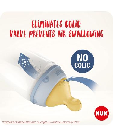 NUK First Choice+ Latex Baby Bottle Teat 6-18 Months - Large Feed Hole Anti-Colic, 2-Pack Yellow - Buy Online on GoSupps.com