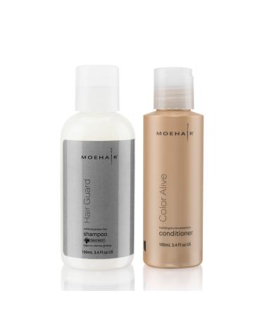 MOEHAIR Hair Guard Shampoo & Color Alive Conditioner 3.4 Oz | Repairs Damaged Hair | Protects Hair Color Fading| Strengthens Hair | Softens and Combats Frizz | Paraben & Sulfate-Free