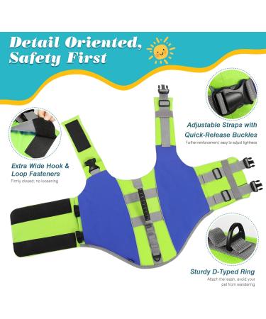 Vavopaw Dog Life Jacket - Reflective Adjustable Rescue Vest for Dogs | Heavy Buoyancy & Rescue Handle | Perfect for Swimming & Boating - Available in Dark Brown & Dark Blue - Buy Online on GoSupps.com