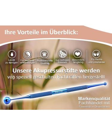 Acupressure Pen Set - Titanium & Stainless Steel Meridian Massage Pens | 2-Part Acupuncture Tools for Pain Relief - Buy Online on GoSupps.com