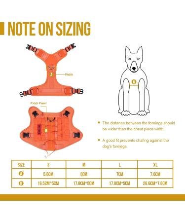Oneigris Dog Harness - Fire Watcher 2.0 Tactical with 2 Metal Buckles MOLLE System No-Pull D-Ring 1000D Nylon - Orange - Buy Online on GoSupps.com