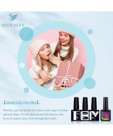 Phoenixy Autumn Gel Nail Polish Kit - 10 Colors with UV/LED Lamp, Base/Top Coat, Glossy Matte Finish - Soak Off, Gift for Women - 25 PCS Set - Buy Online on GoSupps.com