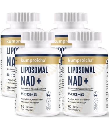 Liposomal NAD+ 500mg with TMG 250mg Softgels Actual NAD+ Supplement for Cellular Repair & Energy Metabolism(240 Count) 240 count (Pack of 1)