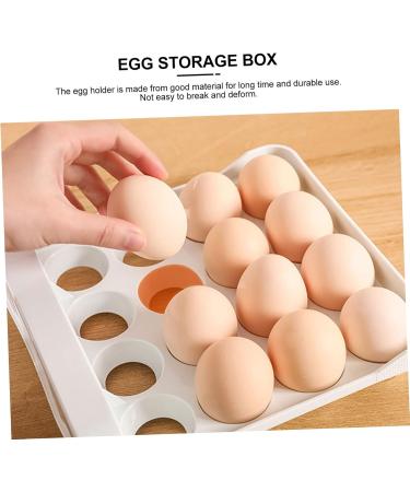 UKCOCO Plastic Drawers Egg Storage Box Egg Tray for Refrigerator Fridge Bins Refrigerator Egg Drawer Refrigerator Supplies White 21.5x22.5x14cm - Buy Online on GoSupps.com