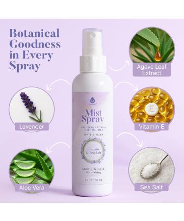 Pursonic Lavender & Sea Salt Mist Body Spray Multi-Use Aromatherapy with Essential Oils for Skin, Pillow Spray for Sleeping, Linen & Room Freshener, Hydrating Body Mist, 8.5 oz - Buy Online on GoSupps.com