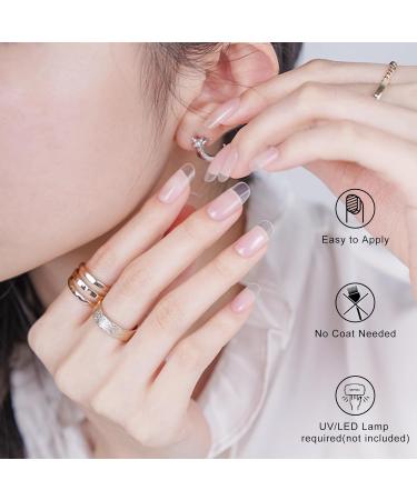 20 Stickers Semi Cured Nail Wraps Soft Self-Adhesive Gel Nail Stickers ZAHVIA Salon-Quality Gel Nail Polish Strips Manicure Stickers Set-Clear (UV/LED Lamp Required) - Buy Online on GoSupps.com
