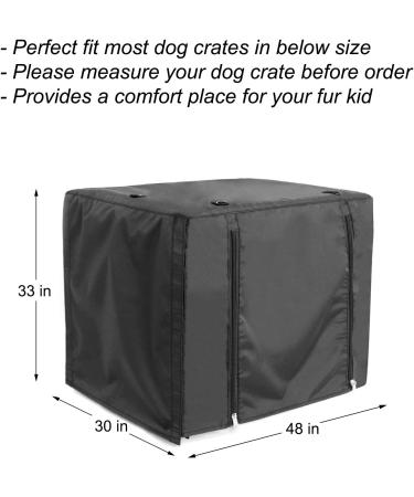 Durable Double Door Dog Crate Cover for Large Pets | Universal Fit for 24-48 inch Wire Crate | Black | 48L x 30W x 33H - Buy Online on GoSupps.com