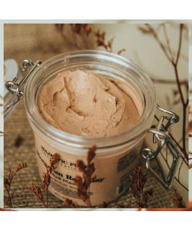 MAJESTIC PURE Moroccan Red Clay Facial Mud Mask with British Rose - 10 oz - For Pore Cleansing, Acne, and Blackheads - Buy Online on GoSupps.com