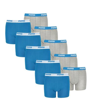 PUMA Junior Boys Boxershorts Basic Boys Boxer 4-Pack Size:140 (M) Color:Blue/Grey
