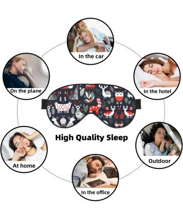 SSIMOO Scandinavian Animals Print Eye Mask - Double-Sided Soft Light Blocking for Better Sleep | International Shipping Available - Buy Online on GoSupps.com