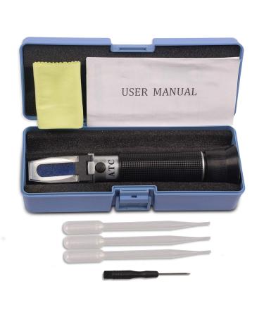 Premium Salinity Refractometer with Automatic Temperature Compensation for Saltwater, Aquarium, Marine Reef Tank Testing - Dual Scale (0-100ppt & 1.000 to 1.070 S.G.)