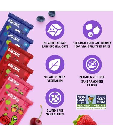 Bob Snail Healthy Snacks Sweet & Sour Family Pack - Fruit Rolls with Cherry Strawberry & Blueberry Candy Box Natural Healthy Snacks for kids No Added Sugar 80 pcs Pack / 800 gram candy bulk Cherry Strawberry Blueberry - Buy Online on GoSupps.com