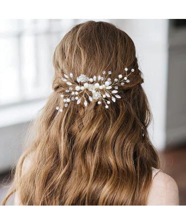KINDOYO Bridal Hair Clip Comb - Rhinestone Pearl Hair Comb Slides Hair Pins Wedding Prom Birthday Party Hair Accessories Headpiece Hair Clips Silver - Buy Online on GoSupps.com