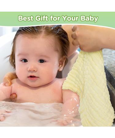 20 Pack Natural Muslin Cotton Baby Washcloths - Soft Newborn Baby Wipes for Sensitive Skin - 12x12 inches (Blue White Green Yellow Pink) - Buy Online on GoSupps.com