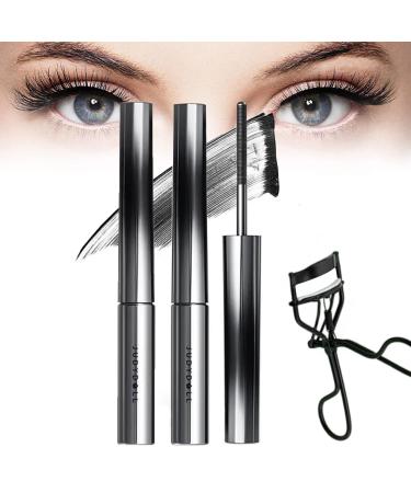 Judy Doll Mascara Judydoll Mascara Judydoll - 3D Curling Eyelash Iron Mascara Judy Doll Iron Brush Mascara Waterproof Natural Thickening Lengthening Long Lasting Bristleless Mascara (2PCS Black)