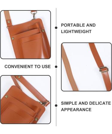 VALICLUD Scissor Pouch PU Leather Hairdressing Tools Storage Bag Salon Barber Hair Stylist Waist Pouch with Adjustable Belt for Combs Shears Brown - Buy Online on GoSupps.com