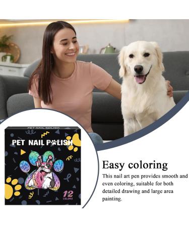 Dog Nail Polish | 12 Colors of Dog Nail Polish Quick-Drying Pens | Waterproof Fade-Resistant Pet-Friendly Formula Grooming Supplies for Small Animals - Buy Online on GoSupps.com