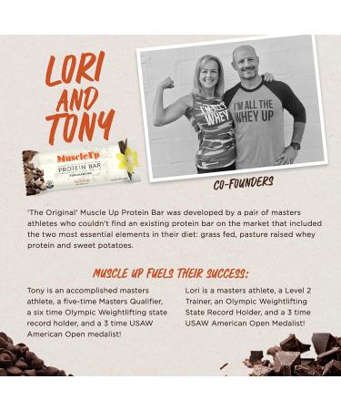 MuscleUp Gluten Free Non-GMO Sweet Potato Protein Bars - Peanut Butter & Cacao Nibs (12 Bars) | International Shipping Available - Buy Online on GoSupps.com