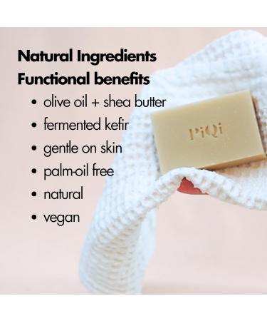PiQi Kefir Soap Bar with Lavender Lemongrass - Exfoliating Nourishing Vegan Soap (Rich in Lactic Acid Natural Palm-Oil Free) - Buy Online on GoSupps.com