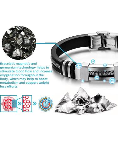 SuperTitani Germanium Lymphvity Bracelet | Lymph Drainage Magnetic Bracelet for Enhanced Blood Circulation | Black Silver Design - International Shipping Available - Buy Online on GoSupps.com