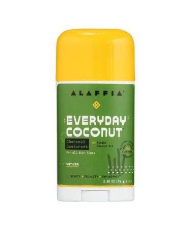 Alaffia, Deodorant Vetiver Coconut Reishi, 2.65 Ounce Coconut 2.65 Ounce (Pack of 1)